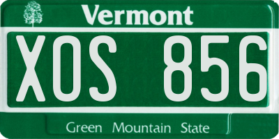 VT license plate XOS856