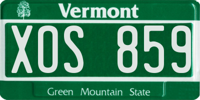 VT license plate XOS859