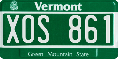 VT license plate XOS861