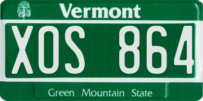 VT license plate XOS864