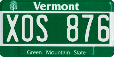 VT license plate XOS876