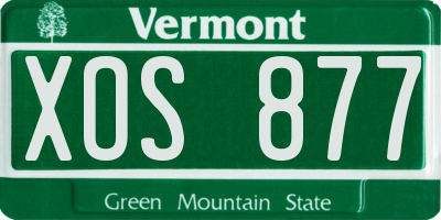 VT license plate XOS877