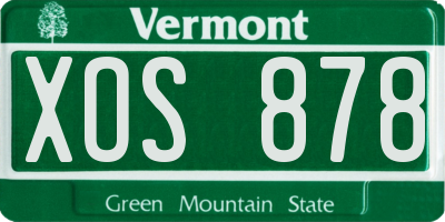 VT license plate XOS878