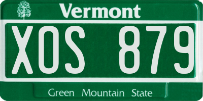 VT license plate XOS879