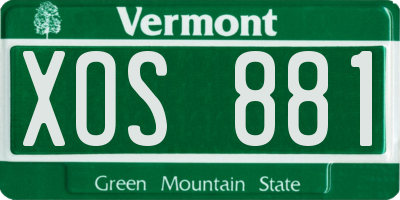 VT license plate XOS881
