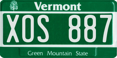 VT license plate XOS887