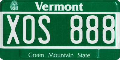 VT license plate XOS888