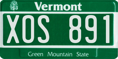 VT license plate XOS891