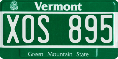 VT license plate XOS895