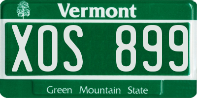 VT license plate XOS899