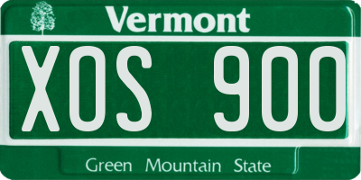 VT license plate XOS900