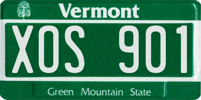 VT license plate XOS901