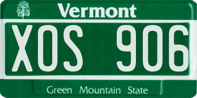 VT license plate XOS906