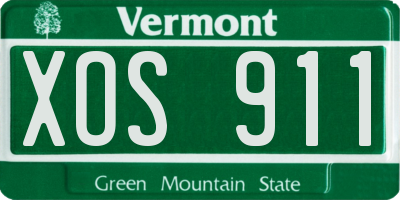 VT license plate XOS911