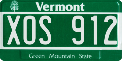 VT license plate XOS912