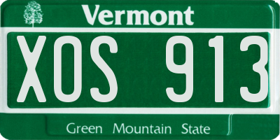 VT license plate XOS913
