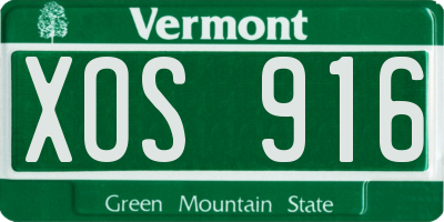 VT license plate XOS916