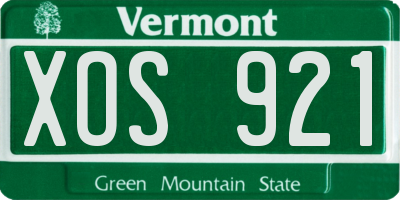 VT license plate XOS921