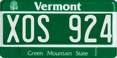 VT license plate XOS924