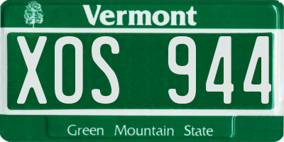 VT license plate XOS944