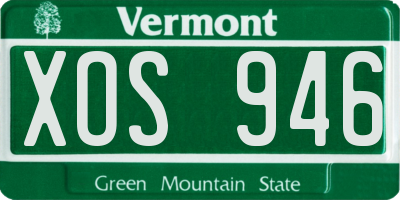 VT license plate XOS946