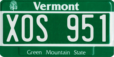 VT license plate XOS951