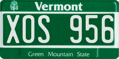 VT license plate XOS956
