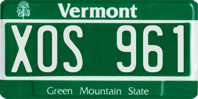 VT license plate XOS961