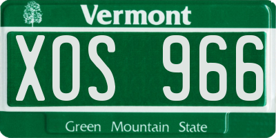 VT license plate XOS966
