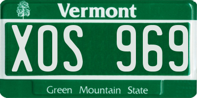 VT license plate XOS969