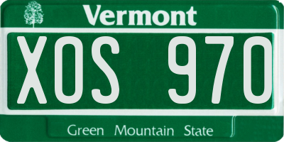 VT license plate XOS970