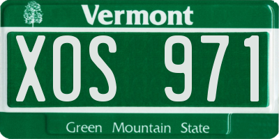 VT license plate XOS971