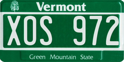 VT license plate XOS972