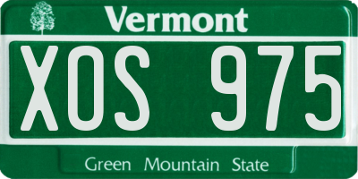 VT license plate XOS975
