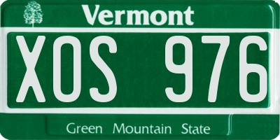 VT license plate XOS976