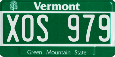 VT license plate XOS979