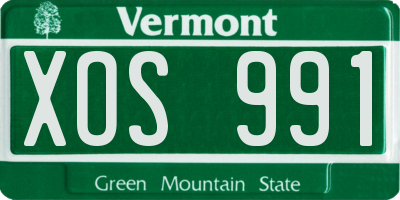 VT license plate XOS991