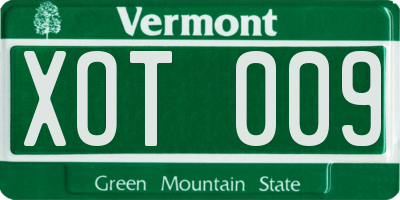 VT license plate XOT009