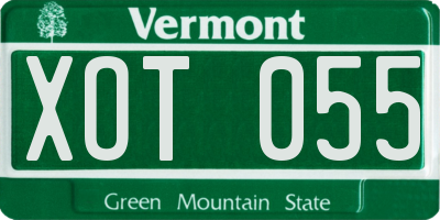 VT license plate XOT055
