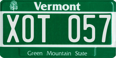 VT license plate XOT057