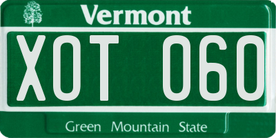 VT license plate XOT060