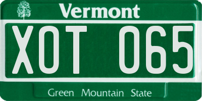 VT license plate XOT065