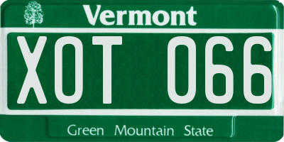 VT license plate XOT066