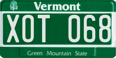 VT license plate XOT068