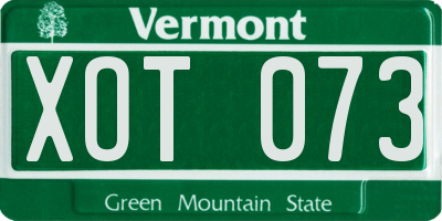 VT license plate XOT073