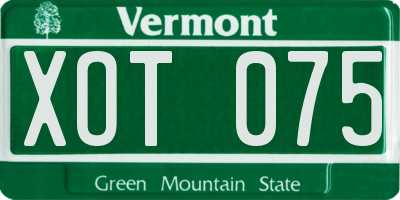 VT license plate XOT075