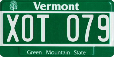 VT license plate XOT079