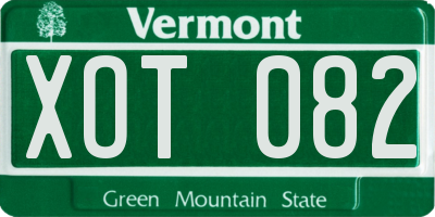 VT license plate XOT082