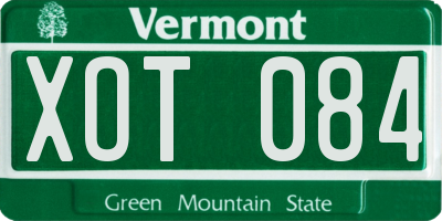 VT license plate XOT084