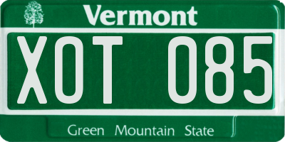 VT license plate XOT085